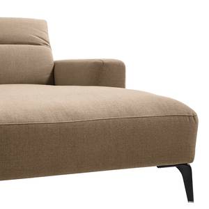 Ecksofa BERRIE mit Longchair Webstoff - Webstoff Milan: Grau-Braun - Breite: 329 cm - Longchair davorstehend rechts