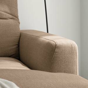 Ecksofa BERRIE mit Longchair Webstoff - Webstoff Milan: Grau-Braun - Breite: 329 cm - Longchair davorstehend rechts