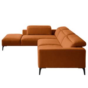 Ecksofa BERRIE mit Ottomane Webstoff - Webstoff Saia: Rost - Breite: 325 cm - Ottomane davorstehend links