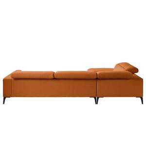 Ecksofa BERRIE mit Ottomane Webstoff - Webstoff Saia: Rost - Breite: 325 cm - Ottomane davorstehend links