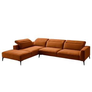 Ecksofa BERRIE mit Ottomane Webstoff - Webstoff Saia: Rost - Breite: 325 cm - Ottomane davorstehend links