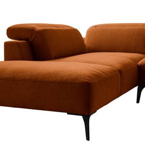 Ecksofa BERRIE mit Ottomane Webstoff - Webstoff Saia: Rost - Breite: 325 cm - Ottomane davorstehend links