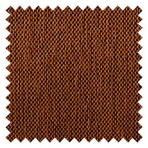 Hoekbank BERRIE met ottomane geweven stof - Geweven stof Saia: Roest - Breedte: 325 cm - Ottomaan vooraanzicht links