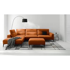 Ecksofa BERRIE mit Ottomane Webstoff - Webstoff Saia: Rost - Breite: 325 cm - Ottomane davorstehend links