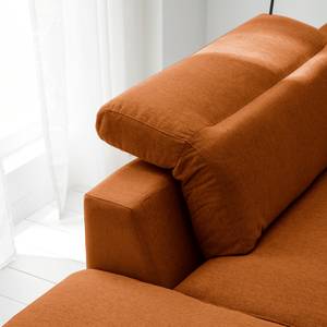 Ecksofa BERRIE mit Ottomane Webstoff - Webstoff Saia: Rost - Breite: 325 cm - Ottomane davorstehend links