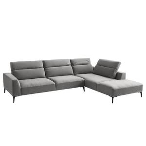 Ecksofa BERRIE mit Ottomane Webstoff Milan: Hellgrau - Breite: 325 cm - Ottomane davorstehend rechts