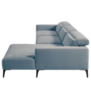 Ecksofa BERRIE mit Longchair Webstoff - Webstoff Saia: Denim - Breite: 329 cm - Longchair davorstehend rechts