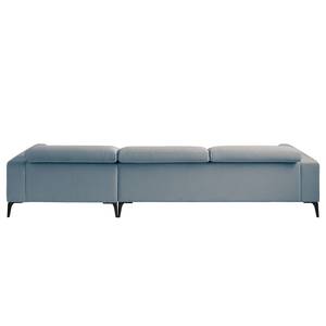 Ecksofa BERRIE mit Longchair Webstoff - Webstoff Saia: Denim - Breite: 329 cm - Longchair davorstehend rechts