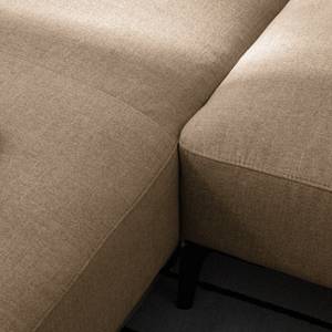 Ecksofa BERRIE mit Longchair Webstoff - Webstoff Milan: Grau-Braun - Breite: 329 cm - Longchair davorstehend links