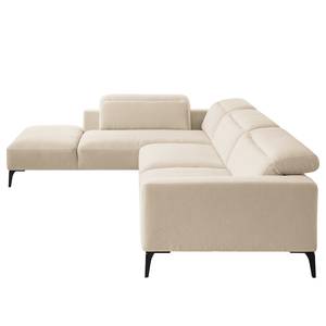 Ecksofa BERRIE mit Ottomane Webstoff Saia: Beige - Breite: 325 cm - Ottomane davorstehend links