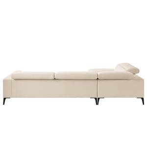 Ecksofa BERRIE mit Ottomane Webstoff Saia: Beige - Breite: 325 cm - Ottomane davorstehend links