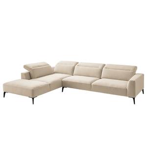 Ecksofa BERRIE mit Ottomane Webstoff Saia: Beige - Breite: 325 cm - Ottomane davorstehend links