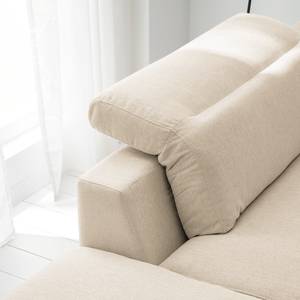 Ecksofa BERRIE mit Ottomane Webstoff Saia: Beige - Breite: 325 cm - Ottomane davorstehend links