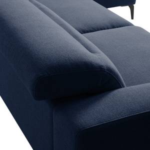 Ecksofa BERRIE mit Longchair Webstoff - Webstoff Milan: Dunkelblau - Breite: 329 cm - Longchair davorstehend rechts