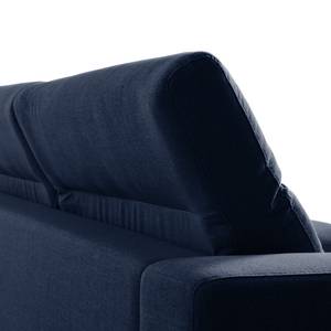 Ecksofa BERRIE mit Longchair Webstoff - Webstoff Milan: Dunkelblau - Breite: 329 cm - Longchair davorstehend rechts