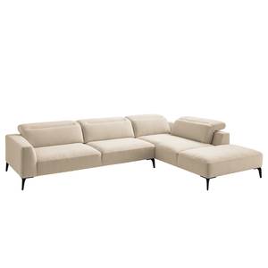 Ecksofa BERRIE mit Ottomane Webstoff Saia: Beige - Breite: 325 cm - Ottomane davorstehend rechts