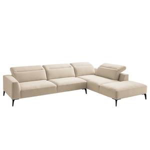 Ecksofa BERRIE mit Ottomane Webstoff Saia: Beige - Breite: 325 cm - Ottomane davorstehend rechts