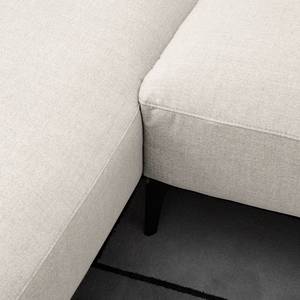 Canapé d’angle BERRIE méridienne longue Tissu Milan : Blanc vieilli - Largeur : 325 cm - Méridienne longue à gauche (vue de face)