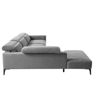 Ecksofa BERRIE mit Ottomane Webstoff Milan: Hellgrau - Breite: 325 cm - Ottomane davorstehend links