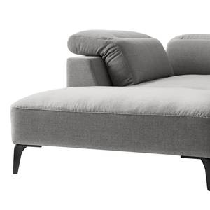 Ecksofa BERRIE mit Ottomane Webstoff Milan: Hellgrau - Breite: 325 cm - Ottomane davorstehend links