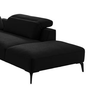 Ecksofa BERRIE mit Ottomane Webstoff - Webstoff Saia: Anthrazit - Breite: 263 cm - Ottomane davorstehend rechts