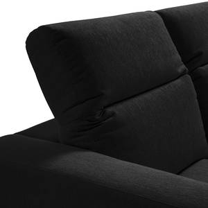 Ecksofa BERRIE mit Ottomane Webstoff - Webstoff Saia: Anthrazit - Breite: 263 cm - Ottomane davorstehend rechts