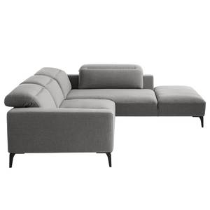 Ecksofa BERRIE mit Ottomane Webstoff - Webstoff Milan: Hellgrau - Breite: 263 cm - Ottomane davorstehend rechts