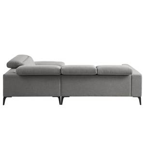 Ecksofa BERRIE mit Ottomane Webstoff - Webstoff Milan: Hellgrau - Breite: 263 cm - Ottomane davorstehend rechts