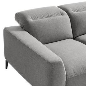 Ecksofa BERRIE mit Ottomane Webstoff - Webstoff Milan: Hellgrau - Breite: 263 cm - Ottomane davorstehend rechts