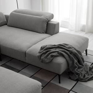 Ecksofa BERRIE mit Ottomane Webstoff - Webstoff Milan: Hellgrau - Breite: 263 cm - Ottomane davorstehend rechts