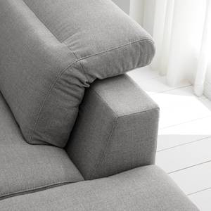 Ecksofa BERRIE mit Ottomane Webstoff - Webstoff Milan: Hellgrau - Breite: 263 cm - Ottomane davorstehend rechts