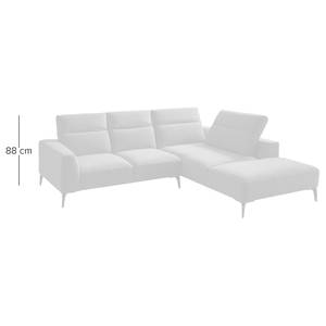 Ecksofa BERRIE mit Ottomane Webstoff - Webstoff Milan: Hellgrau - Breite: 263 cm - Ottomane davorstehend rechts