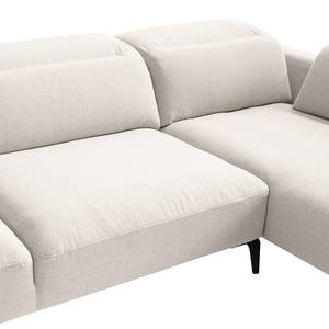 Ecksofa BERRIE mit Ottomane Webstoff - Webstoff Milan: Altweiß - Breite: 325 cm - Ottomane davorstehend rechts