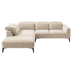 Ecksofa BERRIE mit Ottomane Webstoff Saia: Beige - Breite: 263 cm - Ottomane davorstehend links