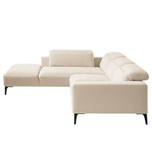 Ecksofa BERRIE mit Ottomane Webstoff Saia: Beige - Breite: 263 cm - Ottomane davorstehend links