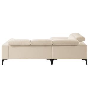 Ecksofa BERRIE mit Ottomane Webstoff Saia: Beige - Breite: 263 cm - Ottomane davorstehend links