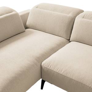 Ecksofa BERRIE mit Ottomane Webstoff Saia: Beige - Breite: 263 cm - Ottomane davorstehend links