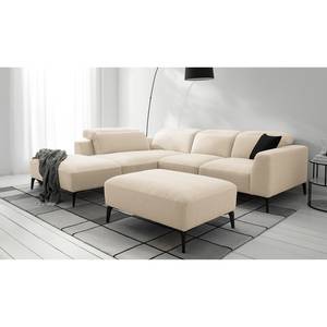 Ecksofa BERRIE mit Ottomane Webstoff Saia: Beige - Breite: 263 cm - Ottomane davorstehend links