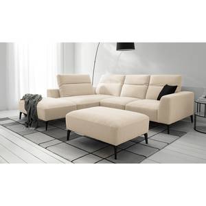 Ecksofa BERRIE mit Ottomane Webstoff Saia: Beige - Breite: 263 cm - Ottomane davorstehend links