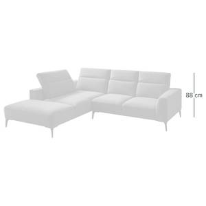 Ecksofa BERRIE mit Ottomane Webstoff Saia: Beige - Breite: 263 cm - Ottomane davorstehend links