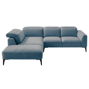 Ecksofa BERRIE mit Ottomane Webstoff - Webstoff Saia: Denim - Breite: 263 cm - Ottomane davorstehend links