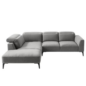 Ecksofa BERRIE mit Ottomane Webstoff Milan: Hellgrau - Breite: 263 cm - Ottomane davorstehend links