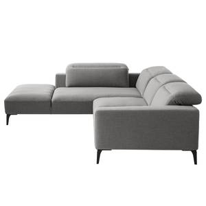 Ecksofa BERRIE mit Ottomane Webstoff Milan: Hellgrau - Breite: 263 cm - Ottomane davorstehend links