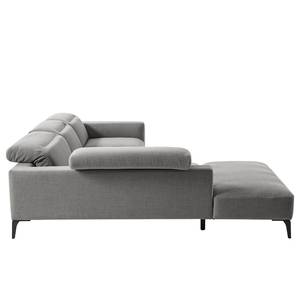 Ecksofa BERRIE mit Ottomane Webstoff Milan: Hellgrau - Breite: 263 cm - Ottomane davorstehend links