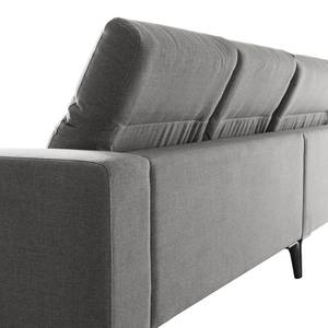 Ecksofa BERRIE mit Ottomane Webstoff Milan: Hellgrau - Breite: 263 cm - Ottomane davorstehend links