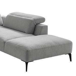 Ecksofa BERRIE mit Ottomane Webstoff Saia: Hellgrau - Breite: 263 cm - Ottomane davorstehend rechts