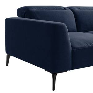 Ecksofa BERRIE mit Ottomane Webstoff - Webstoff Milan: Dunkelblau - Breite: 263 cm - Ottomane davorstehend rechts