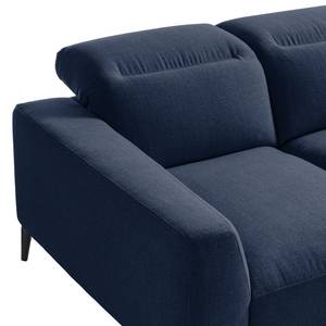 Ecksofa BERRIE mit Ottomane Webstoff - Webstoff Milan: Dunkelblau - Breite: 263 cm - Ottomane davorstehend rechts