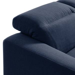 Ecksofa BERRIE mit Ottomane Webstoff - Webstoff Milan: Dunkelblau - Breite: 263 cm - Ottomane davorstehend rechts