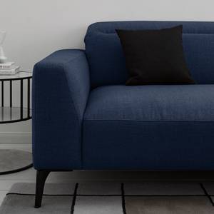 Ecksofa BERRIE mit Ottomane Webstoff - Webstoff Milan: Dunkelblau - Breite: 263 cm - Ottomane davorstehend rechts